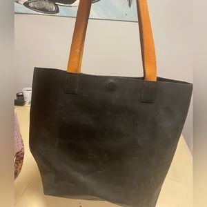 Black ABLE genuine leather tote bag